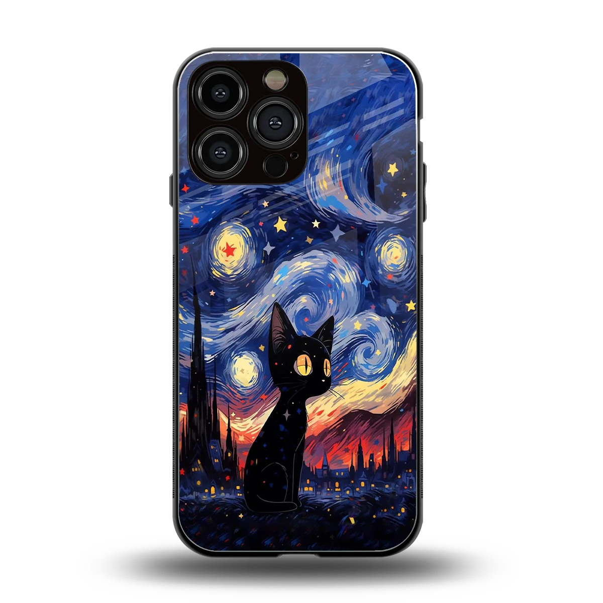 Starry Whiskers back phone cover | glass case for iphone 13 pro max