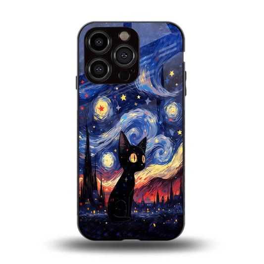 Starry Whiskers back phone cover | glass case for iphone 13 pro