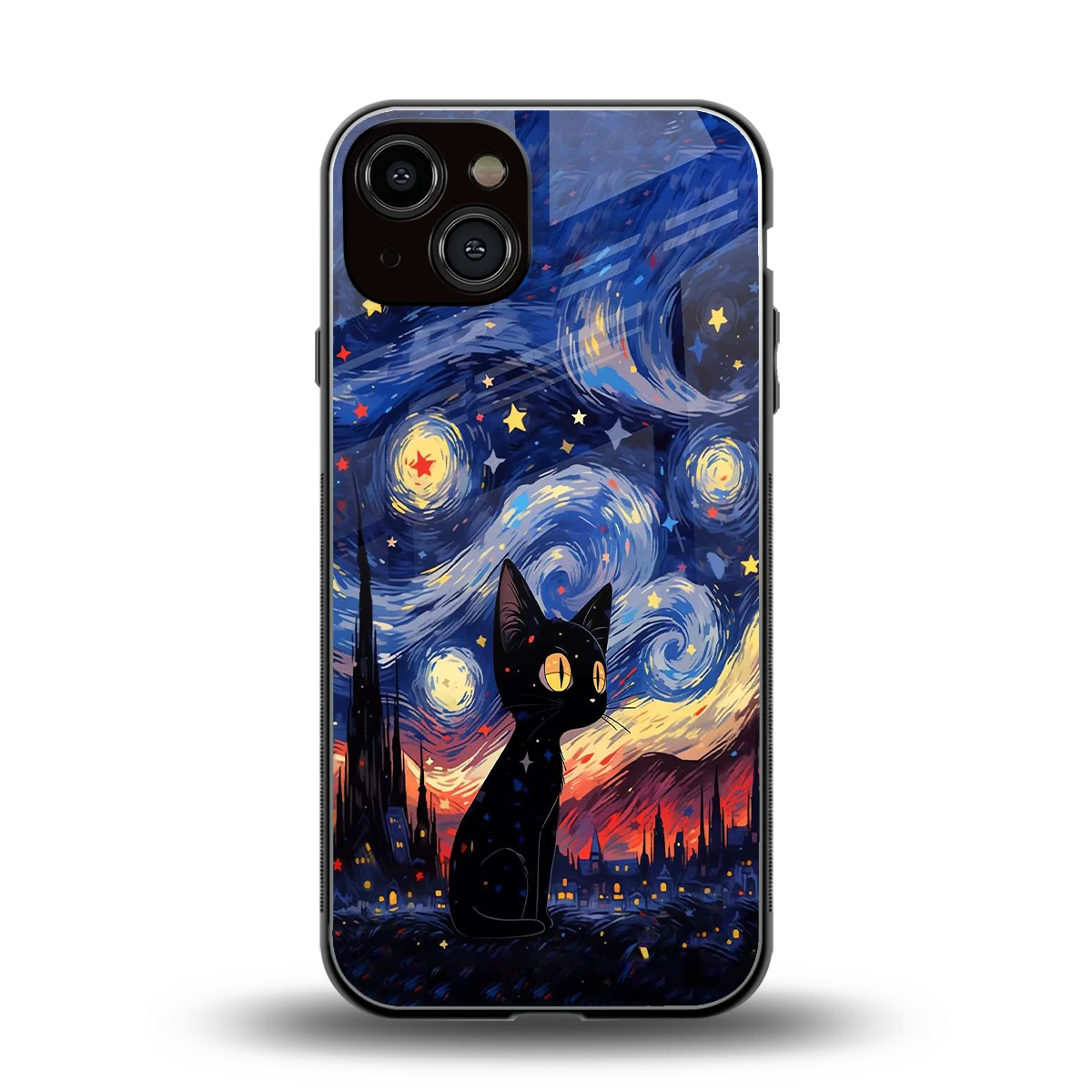 Starry Whiskers back phone cover | glass case for iphone 13