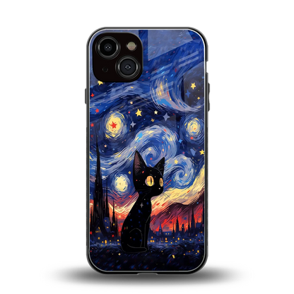 Starry Whiskers back phone cover | glass case for iphone 13
