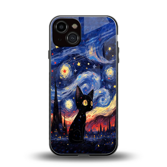 Starry Whiskers back phone cover | glass case for iphone 13