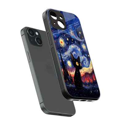 Starry Whiskers sleek iphone 13 cover with tempered glass back and TPU edges