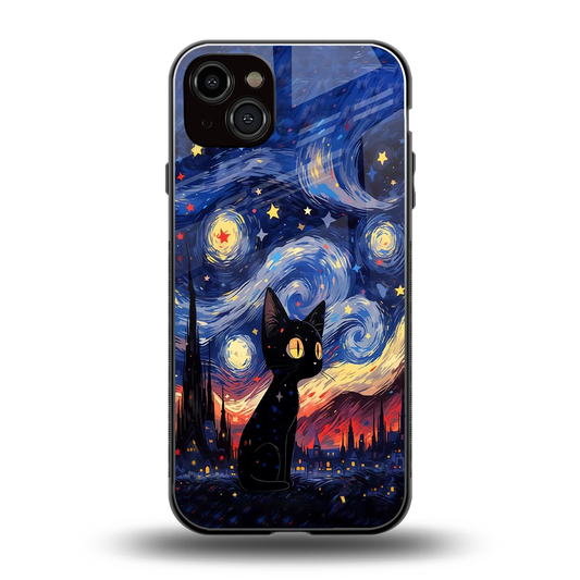 Starry Whiskers back phone cover | glass case for iphone 14 plus