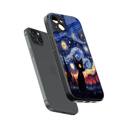 Starry Whiskers sleek iphone 14 plus cover with tempered glass back and TPU edges