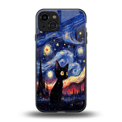 Starry Whiskers back phone cover | glass case for iphone 15