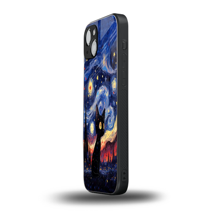 Starry Whiskers iphone 15 mobile cover | shockproof glass phone case