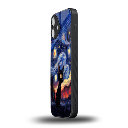 Starry Whiskers iphone 16 plus mobile cover | shockproof glass phone case
