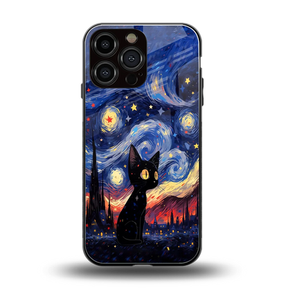 Starry Whiskers back phone cover | glass case for iphone 16 pro max