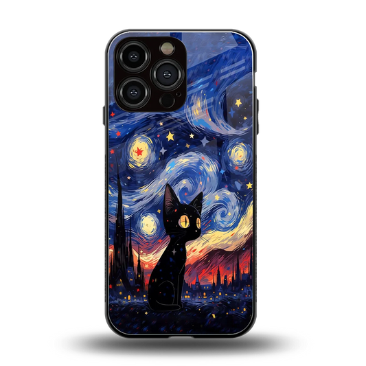 Starry Whiskers back phone cover | glass case for iphone 16 pro max