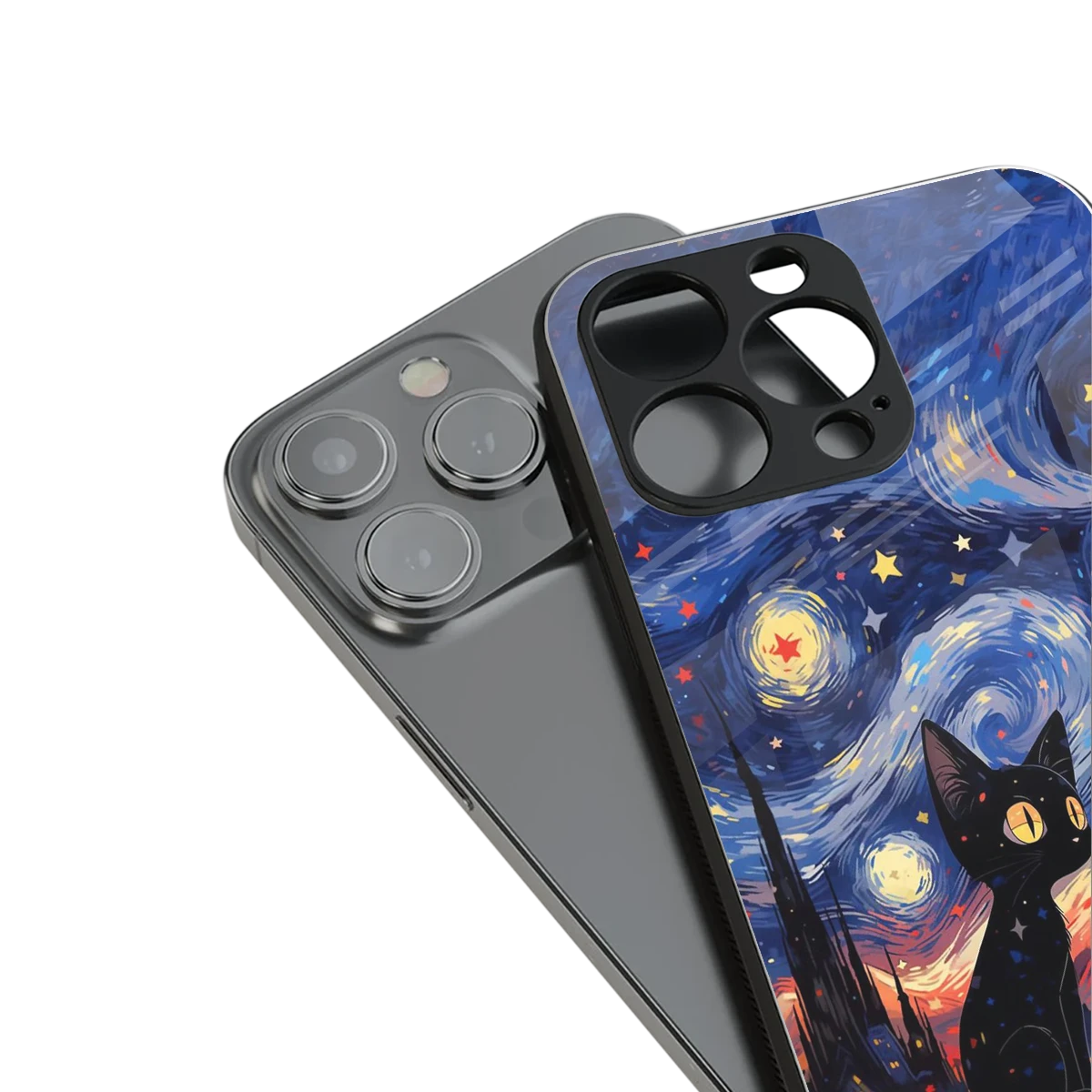 Starry Whiskers stylish phone case for iphone 13 pro max | glossy glass and slim fit