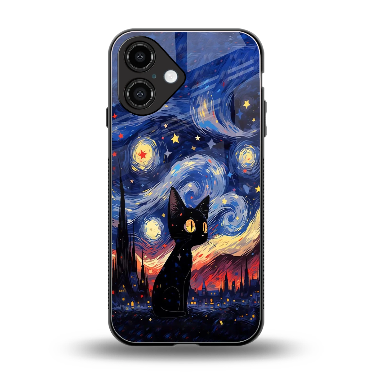 Starry Whiskers back phone cover | glass case for iphone 16