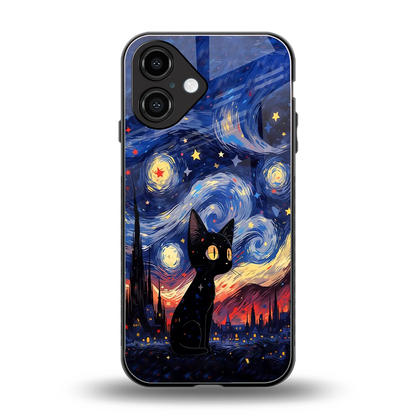 Starry Whiskers back phone cover | glass case for iphone 16