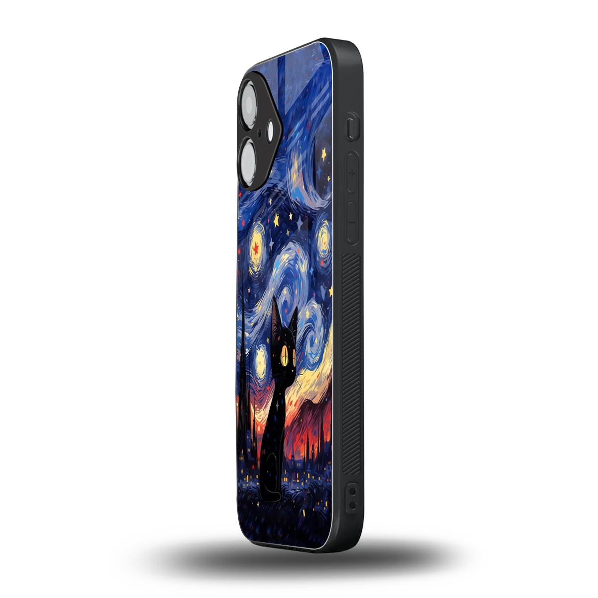 Starry Whiskers iPhone 16 mobile cover | shockproof glass phone case