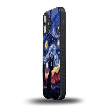 Starry Whiskers iPhone 16 mobile cover | shockproof glass phone case