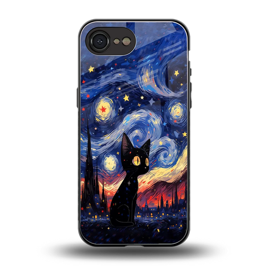 Starry Whiskers back phone cover | glass case for iphone 16e