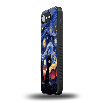 Starry Whiskers iphone 16e mobile cover | shockproof glass phone case