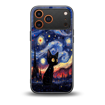 Starry Whiskers back phone cover | glass case for iphone 17 pro