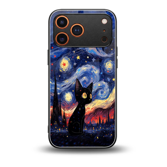 Starry Whiskers back phone cover | glass case for iphone 17 pro max