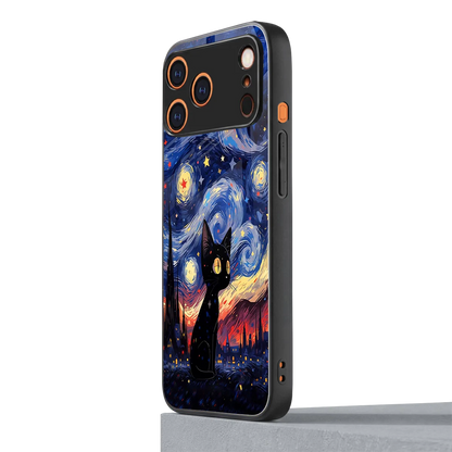 Starry Whiskers iphone 17 pro mobile cover | shockproof glass phone case