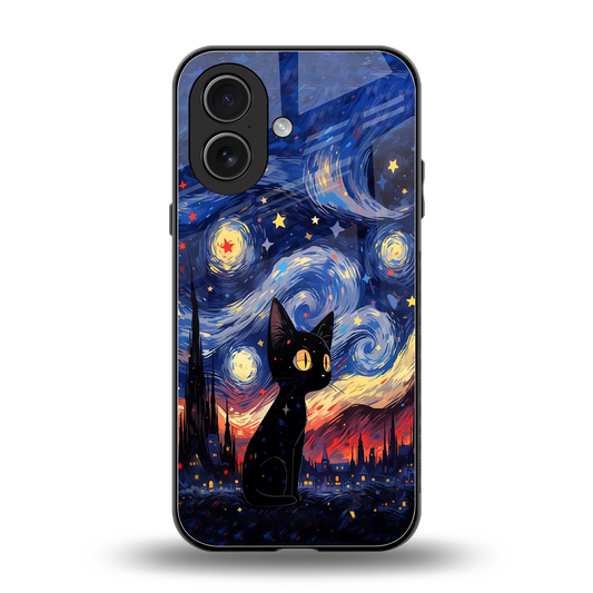 Starry Whiskers back phone cover | glass case for iphone 17
