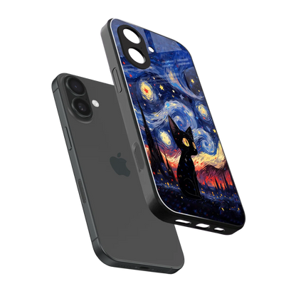Starry Whiskers sleek iphone 17 cover with tempered glass back and TPU edges