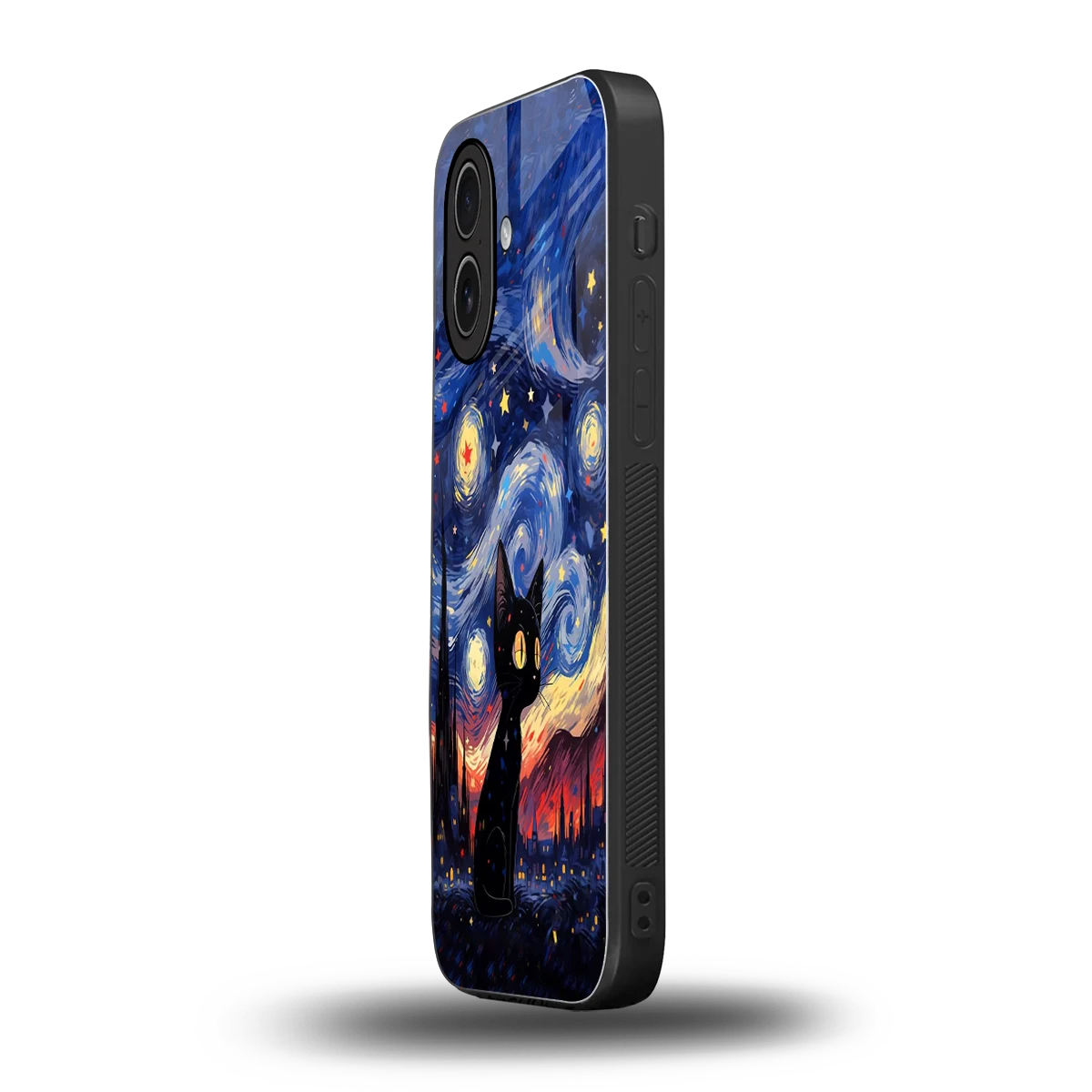 Starry Whiskers iphone 17 mobile cover | shockproof glass phone case