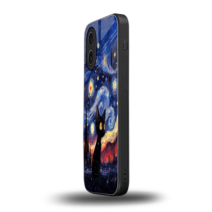 Starry Whiskers iphone 17 mobile cover | shockproof glass phone case