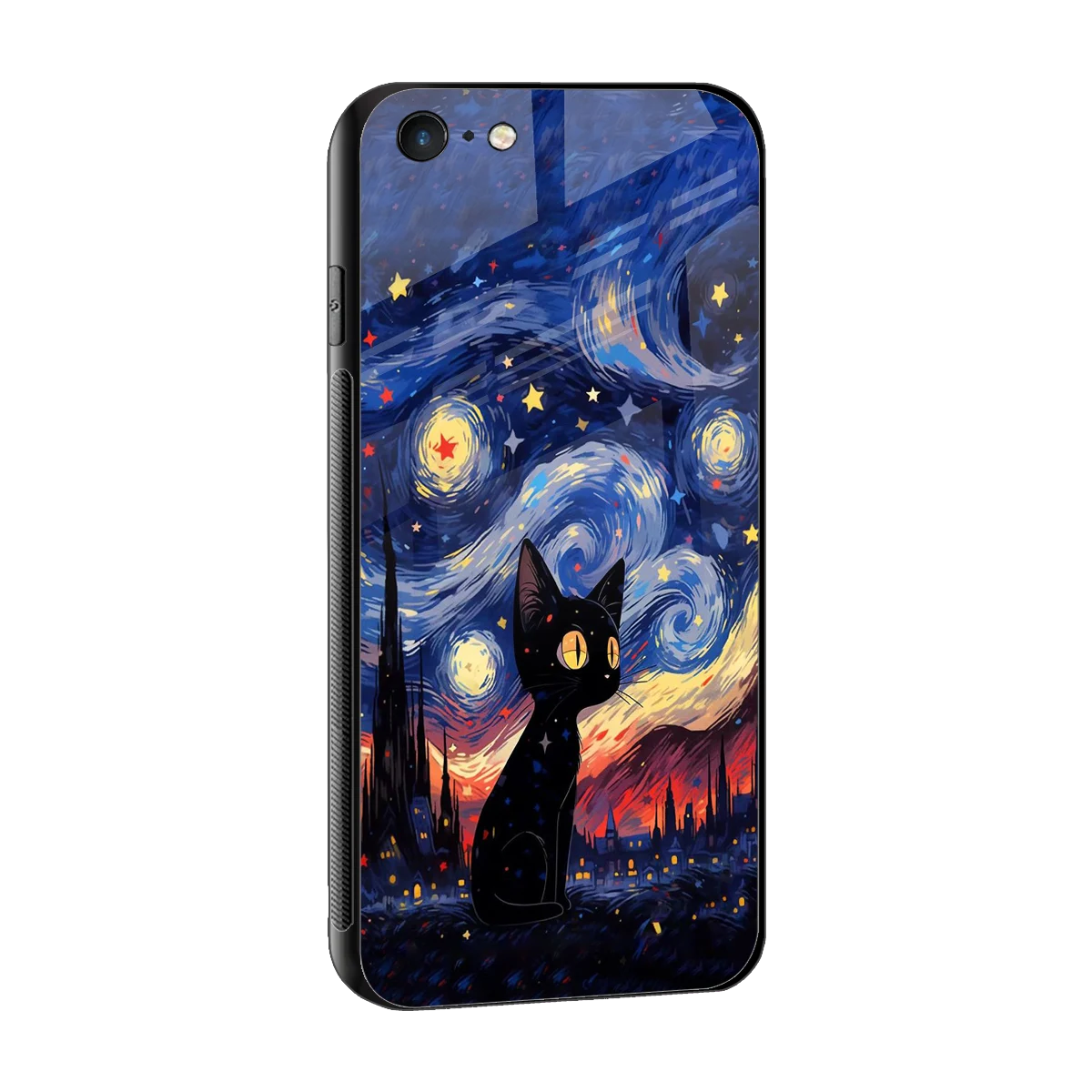 Starry Whiskers sleek iphone 6 cover with tempered glass back and TPU edges