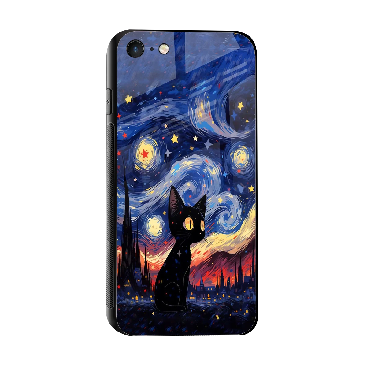 Starry Whiskers sleek iphone 8 cover with tempered glass back and TPU edges