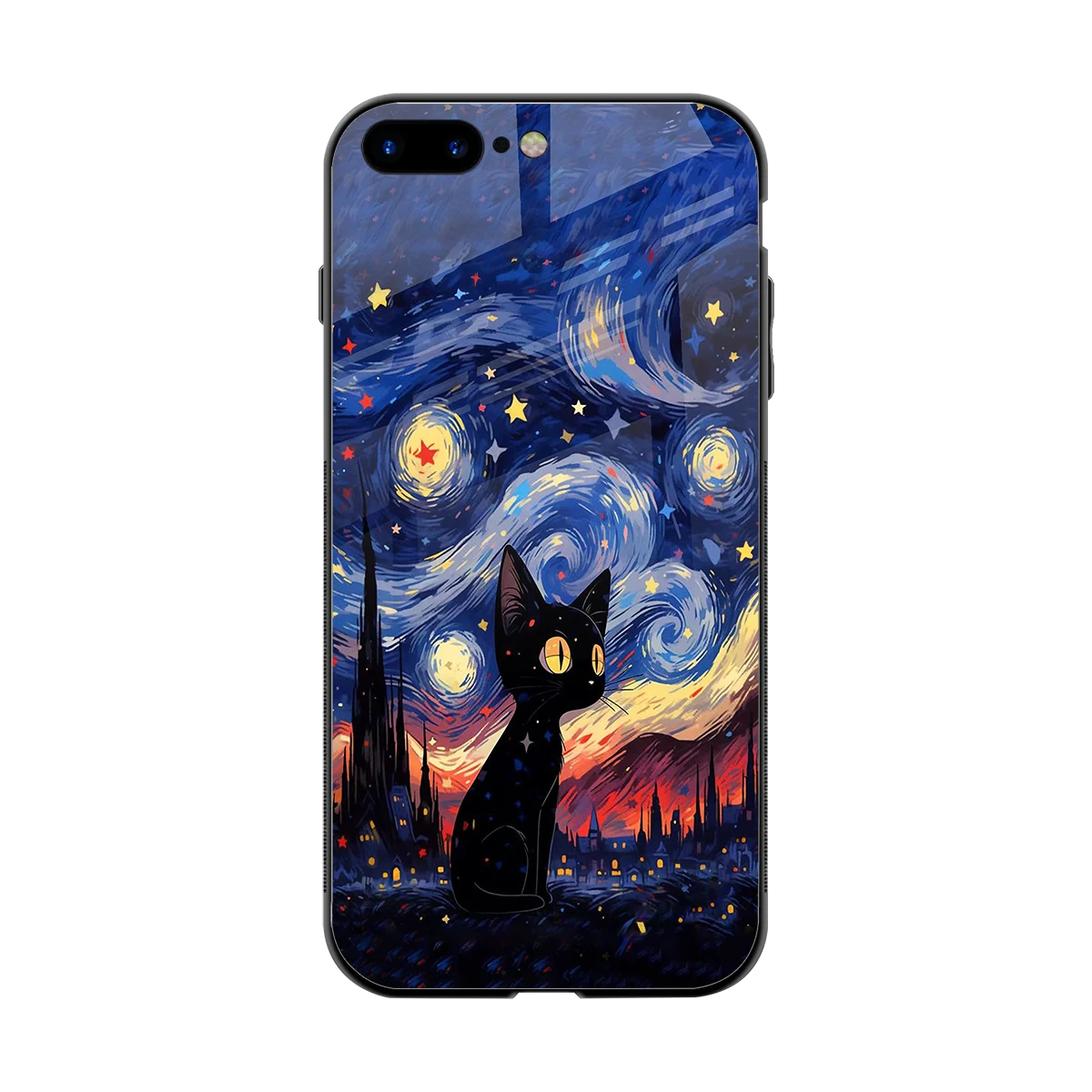 Starry Whiskers back phone cover | glass case for iphone 7 plus