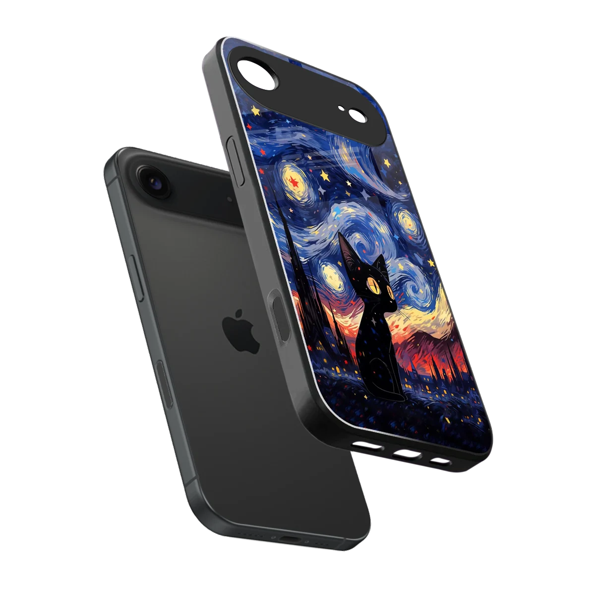 Starry Whiskers sleek iphone air cover with tempered glass back and TPU edges