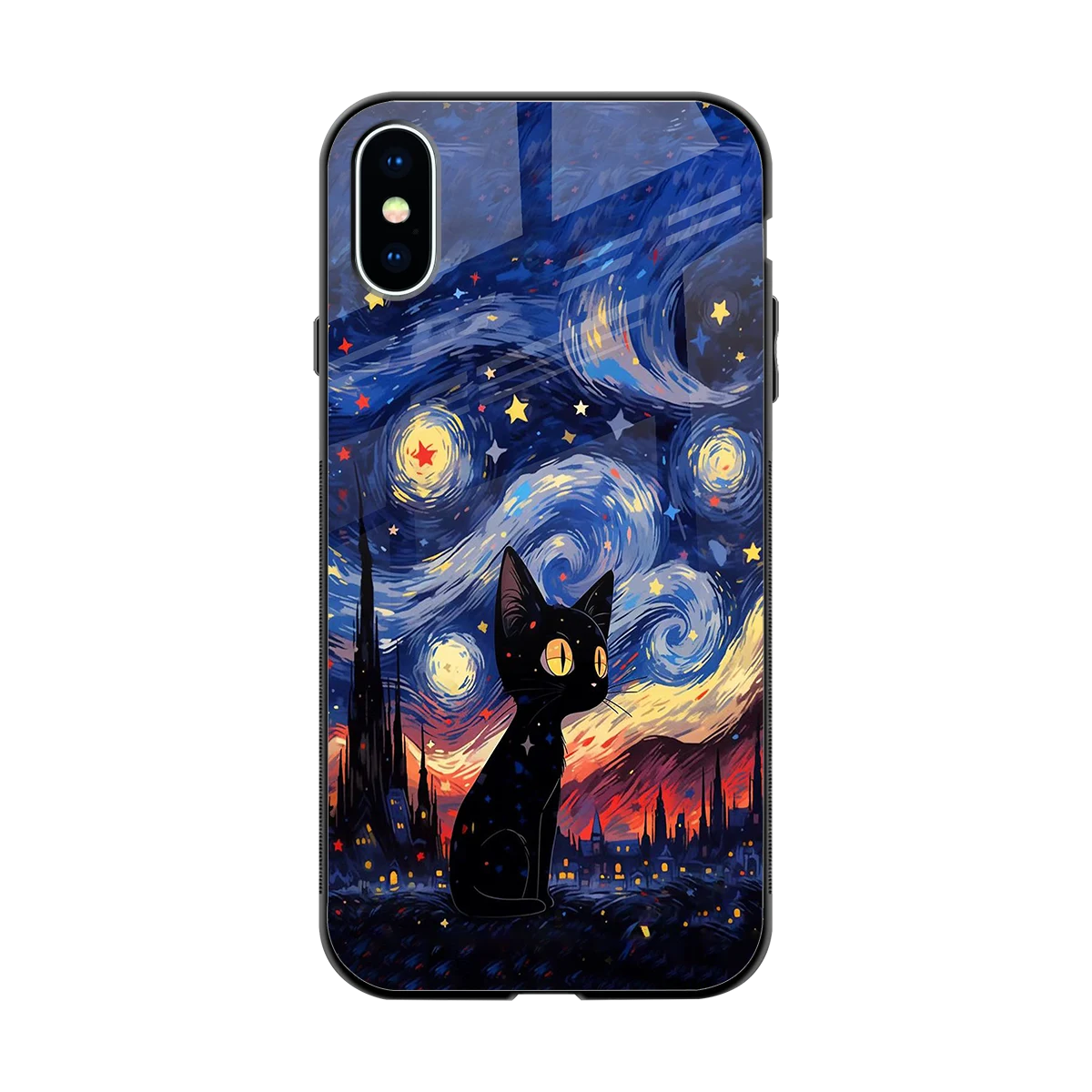 Starry Whiskers back phone cover | glass case for iphone xs