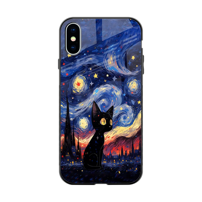 Starry Whiskers back phone cover | glass case for iphone xs