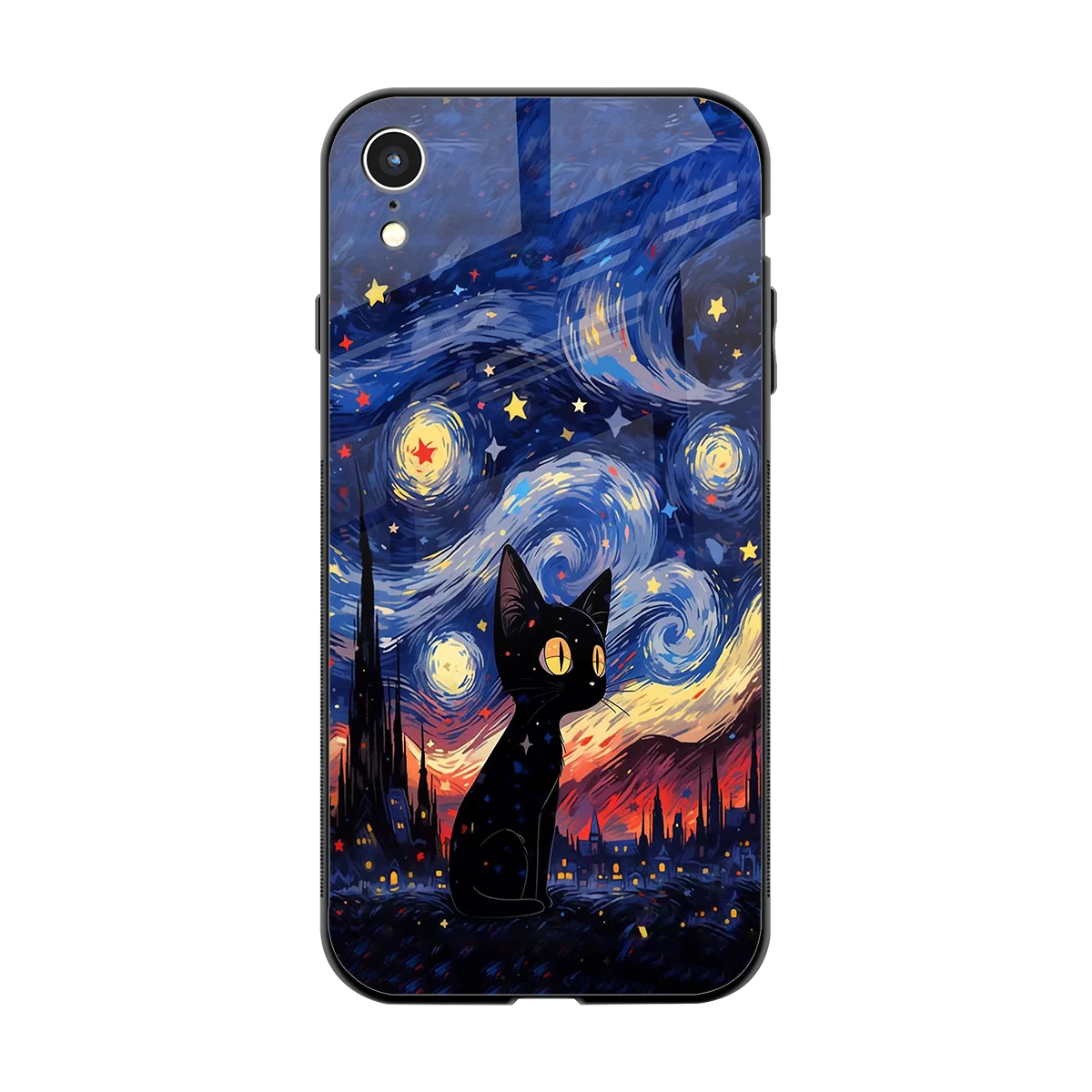Starry Whiskers back phone cover | glass case for iphone xr