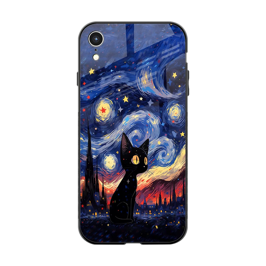 Starry Whiskers back phone cover | glass case for iphone xr