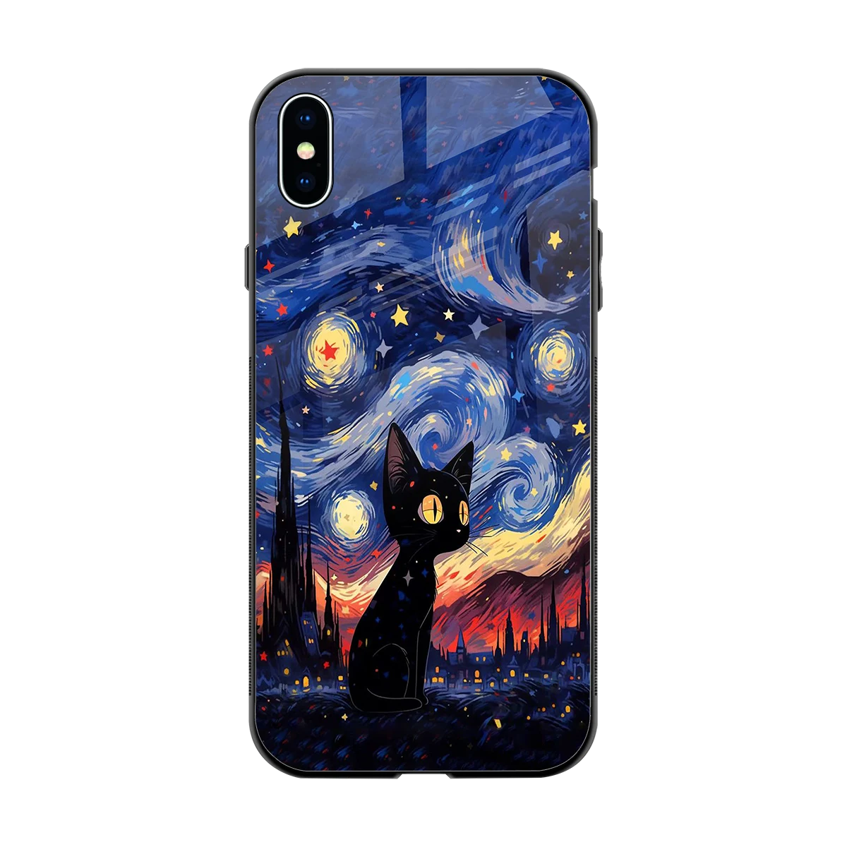 Starry Whiskers back phone cover | glass case for iphone xs max