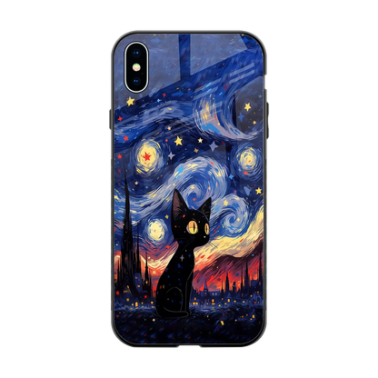 Starry Whiskers back phone cover | glass case for iphone xs max