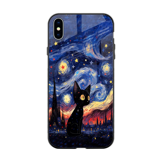 Starry Whiskers back phone cover | glass case for iphone xs max