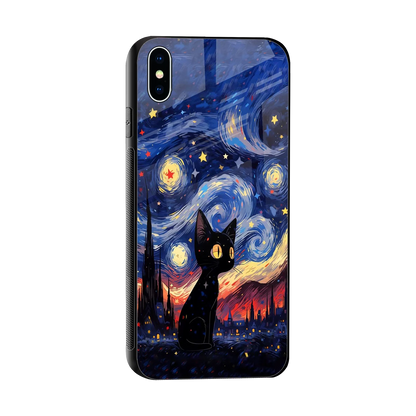 Starry Whiskers sleek iphone xs max cover with tempered glass back and TPU edges