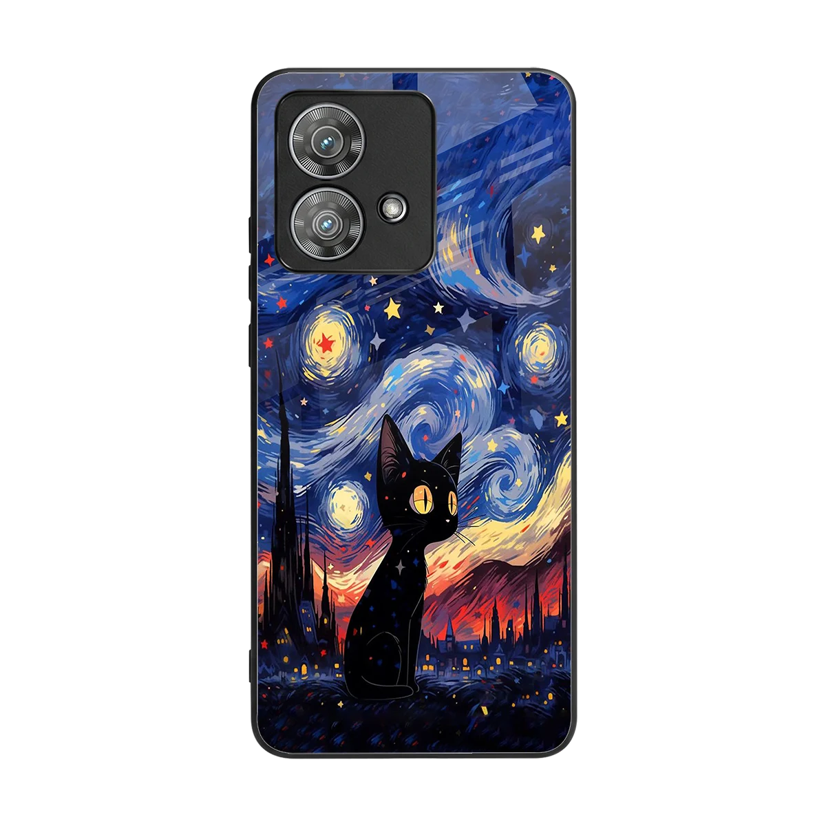 Starry Whiskers back phone cover | glass case for motorola edge 40 neo 5g