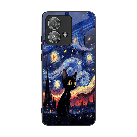 Starry Whiskers back phone cover | glass case for motorola edge 40 neo 5g