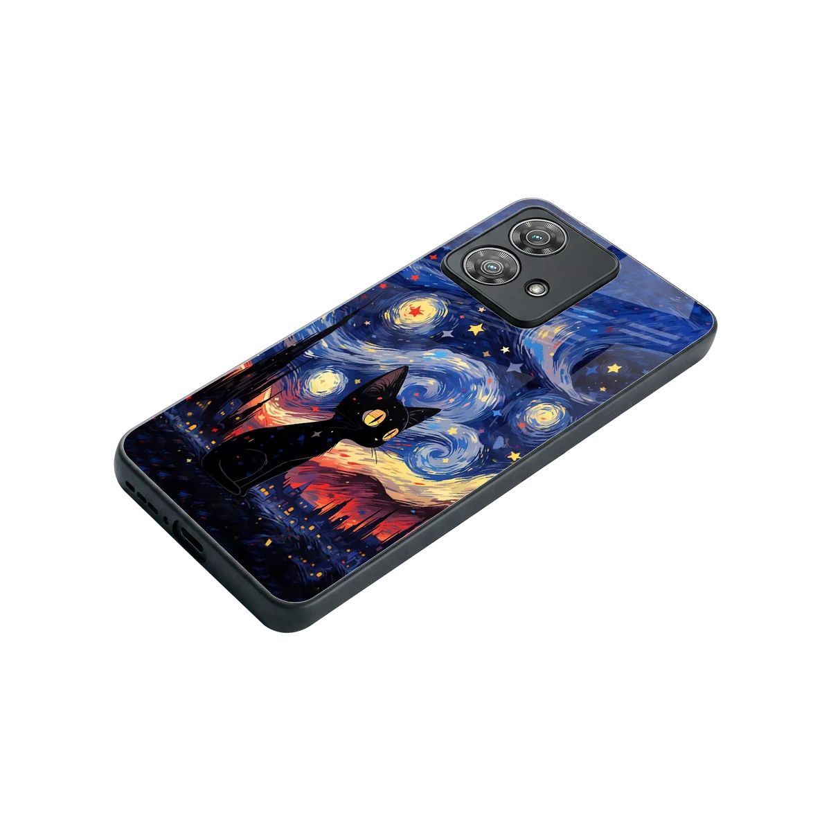 Starry Whiskers stylish phone case for motorola edge 40 neo 5g | glossy glass and slim fit