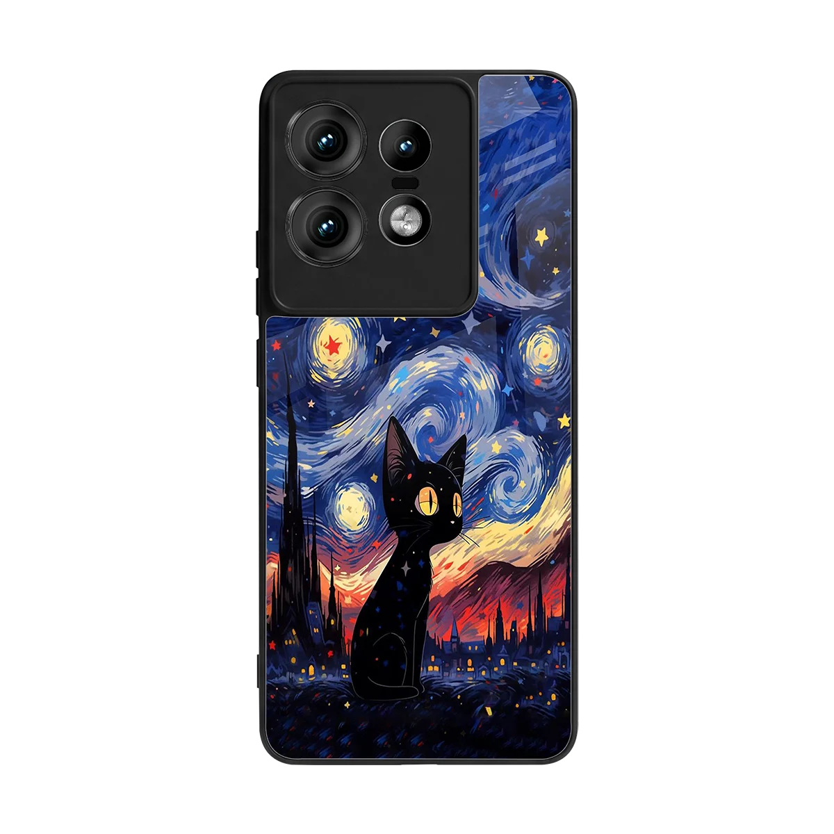 Starry Whiskers back phone cover | glass case for motorola edge 50 pro