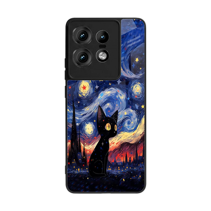 Starry Whiskers back phone cover | glass case for motorola edge 50 pro