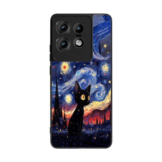 Starry Whiskers back phone cover | glass case for motorola edge 50 pro