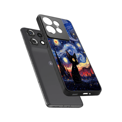 Starry Whiskers sleek motorola edge 50 pro cover with tempered glass back and TPU edges