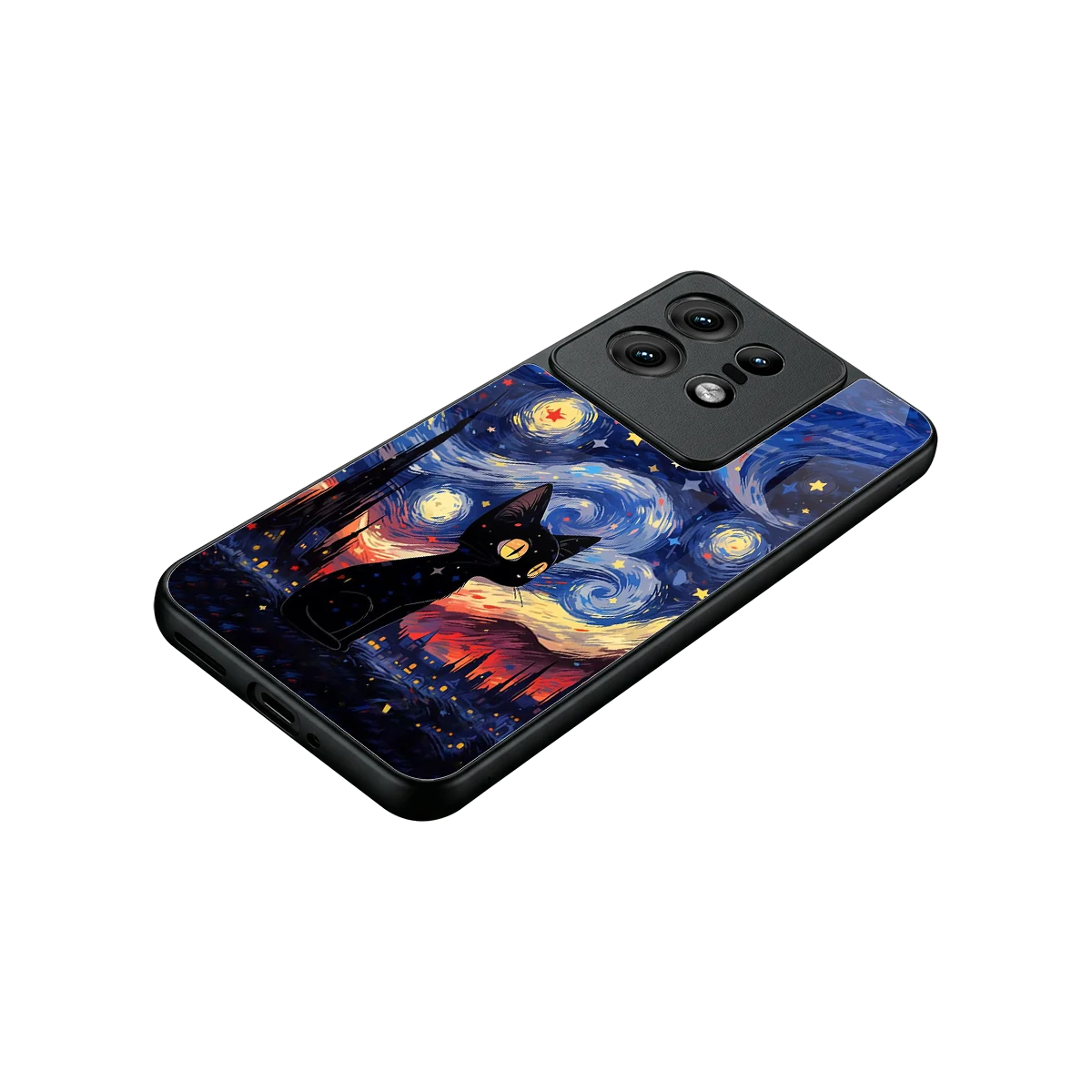 Starry Whiskers stylish phone case for motorola edge 50 pro | glossy glass and slim fit