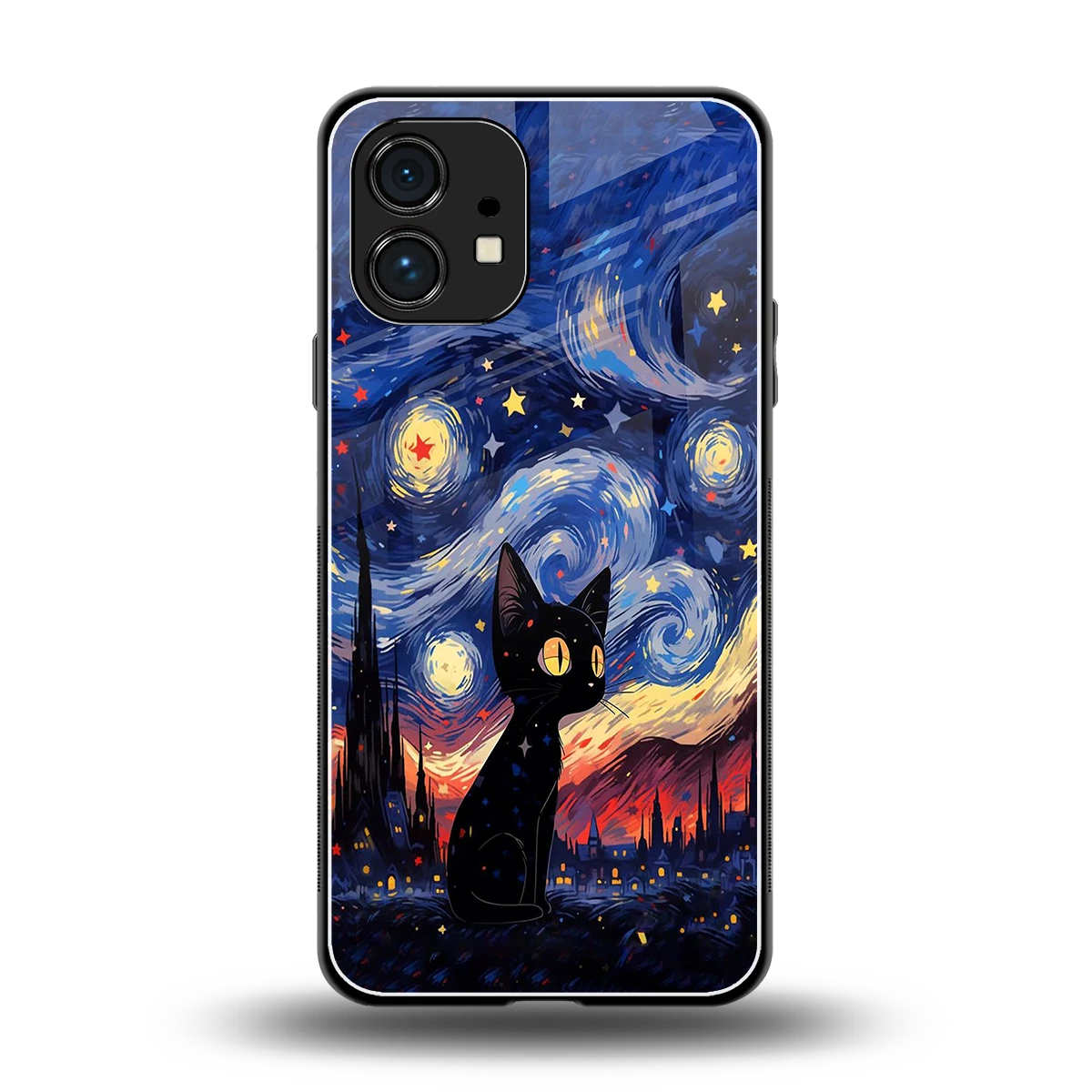 Starry Whiskers back phone cover | glass case for nothing phone 1