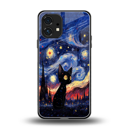 Starry Whiskers back phone cover | glass case for nothing phone 1