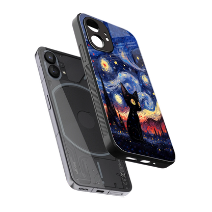 Starry Whiskers sleek nothing phone 1 cover with tempered glass back and TPU edges